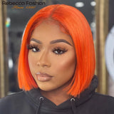 Hot pink lace front bob wig with short straight style, 13x5x1 lace, 100% human hair, 180 density, for women, party-ready look