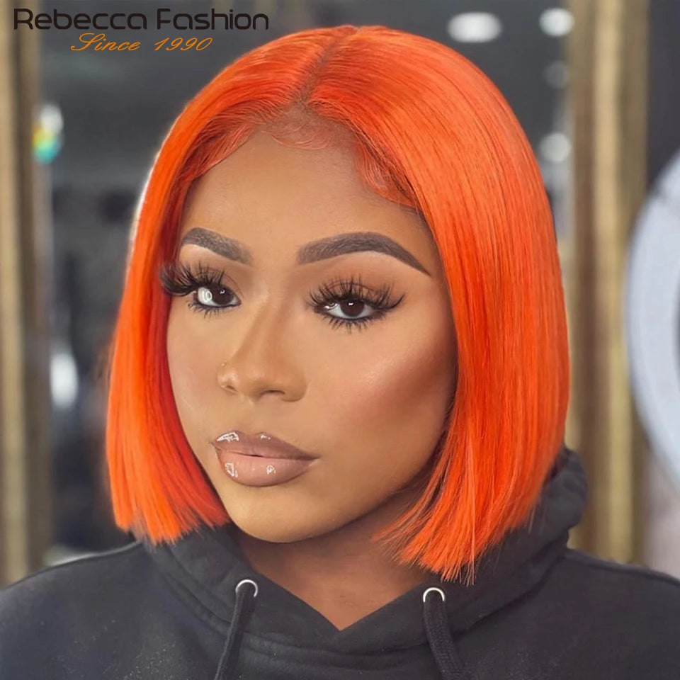 Hot pink lace front bob wig with short straight style, 13x5x1 lace, 100% human hair, 180 density, for women, party-ready look