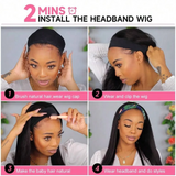 Rebecca straight Brazilian human hair glueless headband wig for women by HSF Marketplace