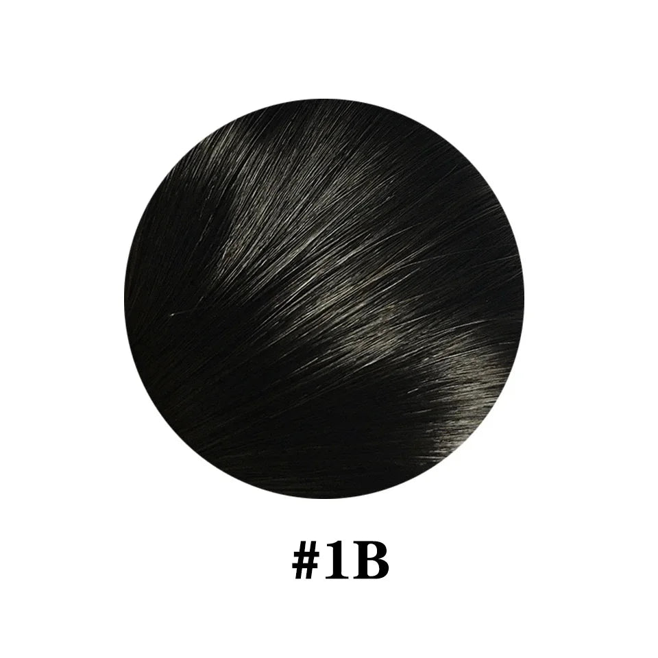 10-inch straight Brazilian Remy human hair clip-in extension with 5 clips, natural hairpiece