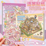 3D miniature house scene sticker book for creative kids, HSF Marketplace sticker therapy set