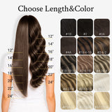 Sunmofavo golden blonde Halo hair extensions with transparent wire and anti-slip clips for instant volume