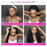 250% density Brazilian human hair headband wig with jerry kinky curly texture for Black women