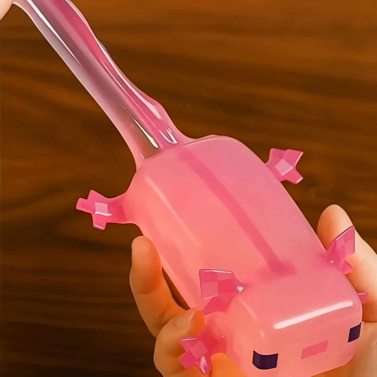 Transparent Cube Axolotl Squishy Toy Maltose Jelly Salamander Fidget Squeeze Slow‑Rising Stress Relief Sensory Vent Toy