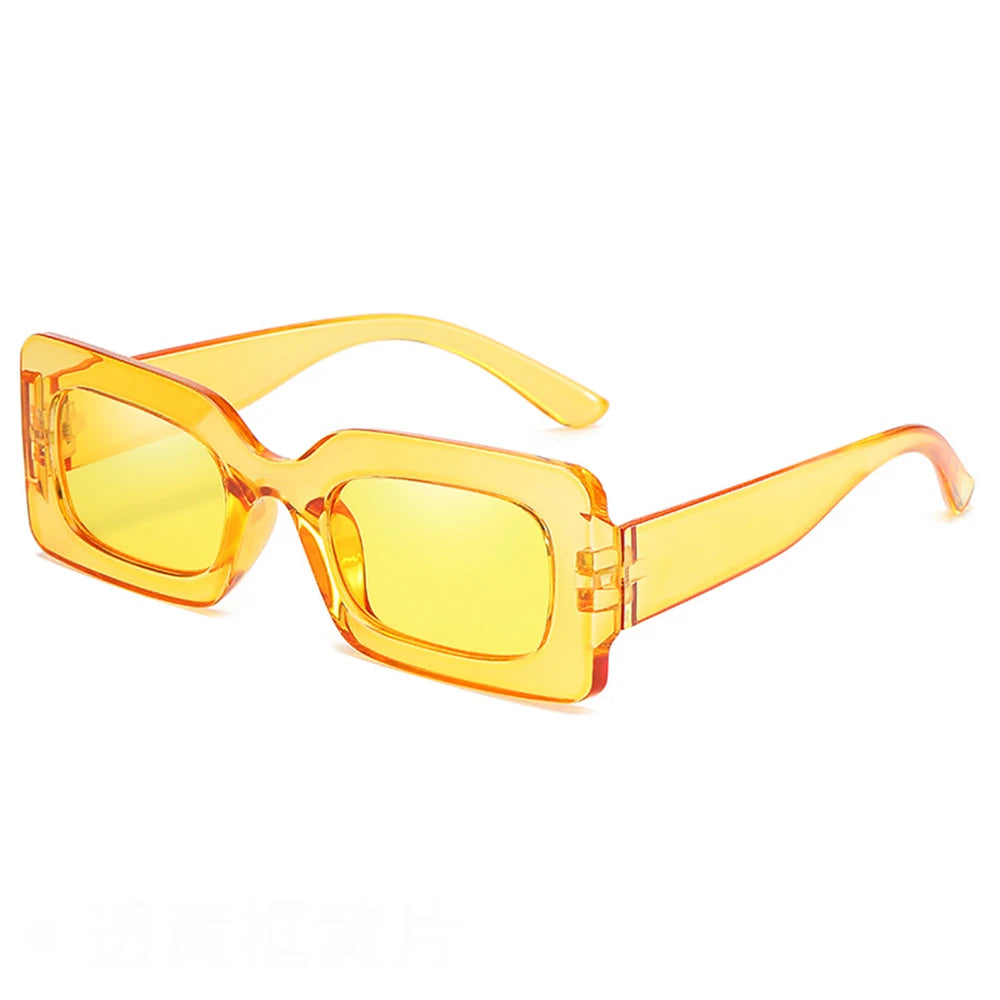 Klassnu women's candy color retro sunglasses with large square frame, UV400 protection, trendy party eyewear from HSF Marketplace