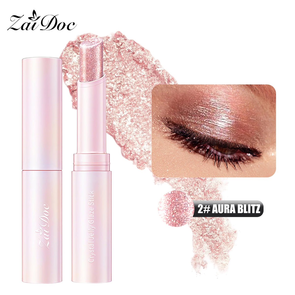 Five-color pearl shimmer eyeshadow stick set with waterproof, high-pigment glitter pencils for eye makeup