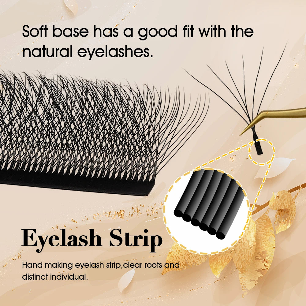 MASSCAKU W Shape 3D 4D 5D Premade Volume Easy Fans Nature Soft Light Individual Lashes Clover Bloom False Eyelashes Extension
