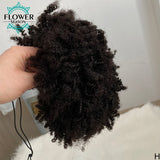 Afro kinky curly drawstring ponytail human hair extensions in natural 3C 4A curls, clip-in hairpiece for women