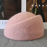Women's warm wool blend winter beret hat in an elegant style, HSF Marketplace