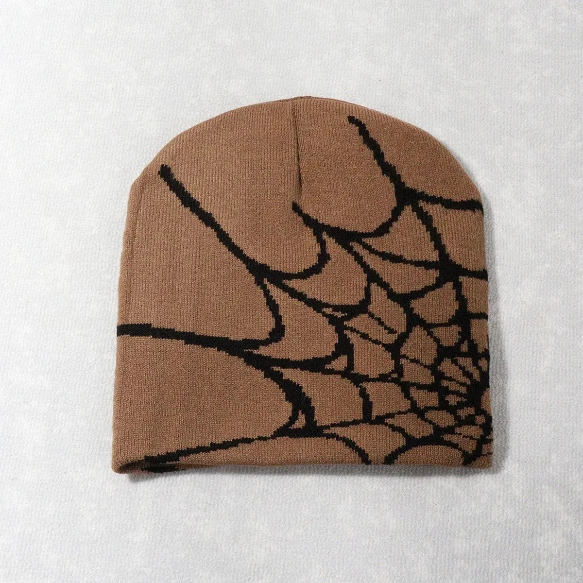 Autumn unisex spiderweb beanie hat knitted skull cap with Y2K punk pattern for women and men