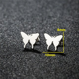 HSF Marketplace small T-bar animal ear studs with dove, leaf, dragonfly, and spider designs, fashion jewelry