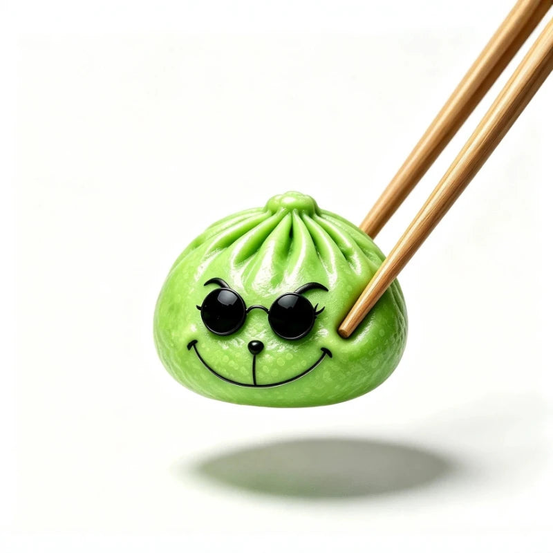 Glitter green dumpling stress relief toy by HSF Marketplace for sensory play, parties, and gifts