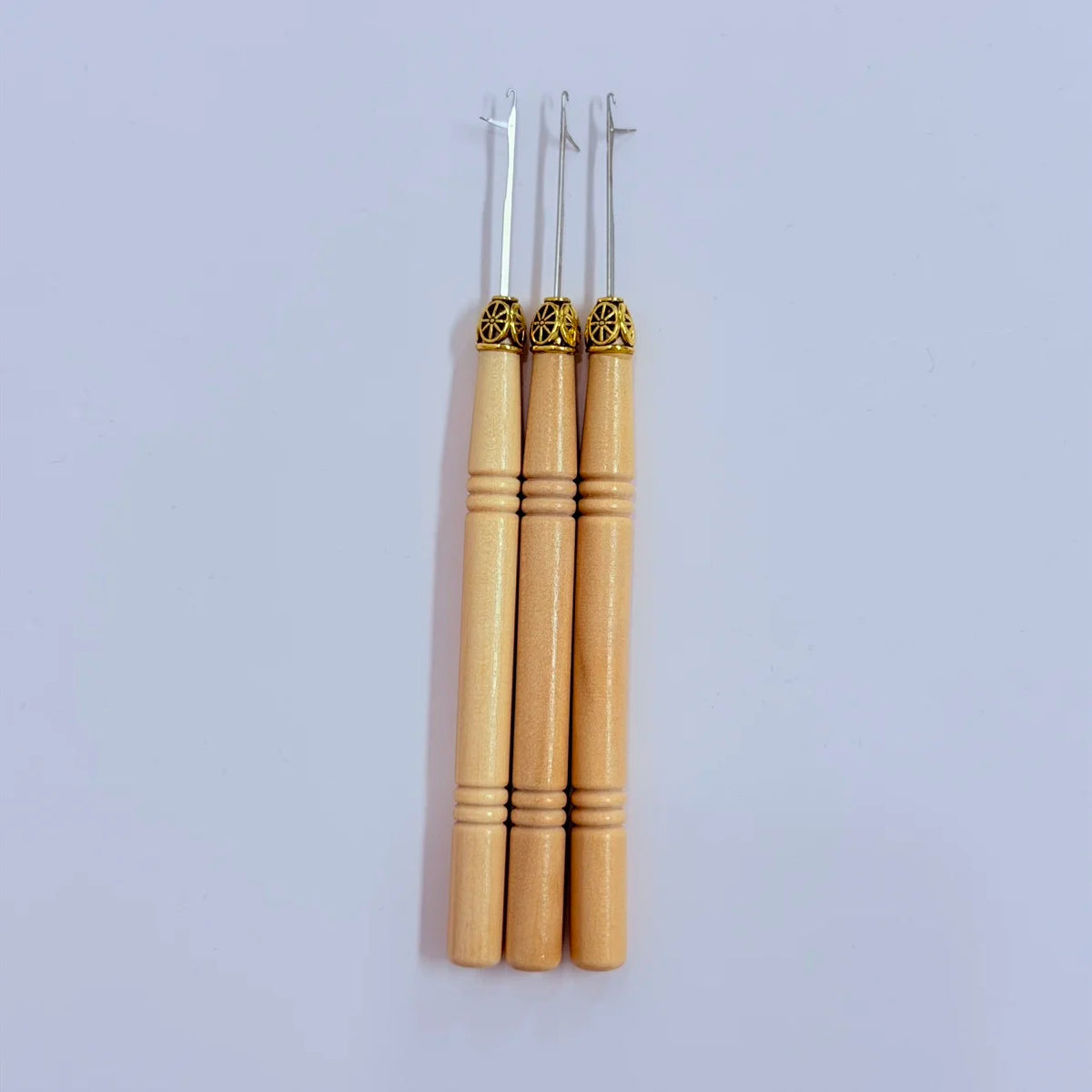 12Pcs/6Pcs/3Pcs Wood Handle Hair Extension Pulling Needle Crochet Hook for Dreadlock & Hair Extensions
