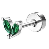 Bobisty surgical stainless steel earrings for sensitive ears, dainty flat back stud hoop cartilage earrings