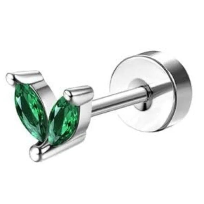 Bobisty surgical stainless steel earrings for sensitive ears, dainty flat back stud hoop cartilage earrings
