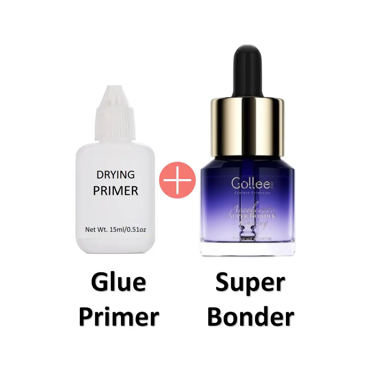 HSE Marketplace Gollee 0.5s eyelash extension glue bottle with label, fast-drying waterproof eyelash adhesive for salon use