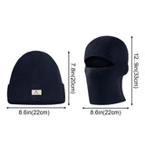Women's HSF winter mask hat 2-in-1 for skiing and riding protection, black knit face-covering design