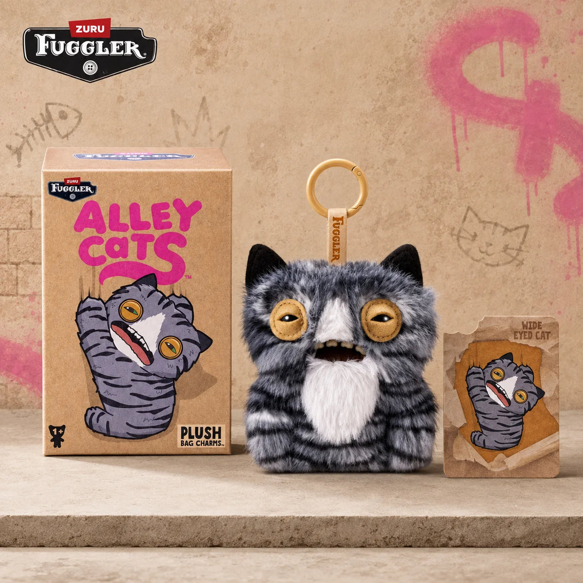 Fuggler Alley Cat 5-inch collectible ugly monster plush keyring blind box toy by Oringal