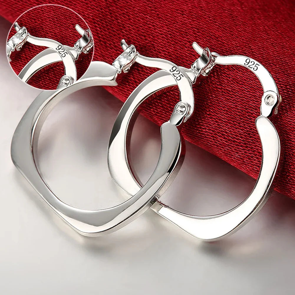 925 sterling silver hoop earrings for women, trendy elegant jewelry by HSF Marketplace