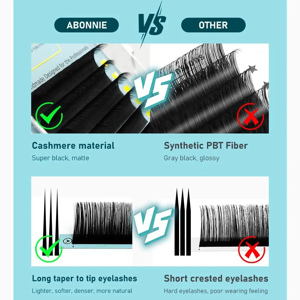 Abonnie Cashmere Classic individual eyelash extensions for a fluffy false eyelash look