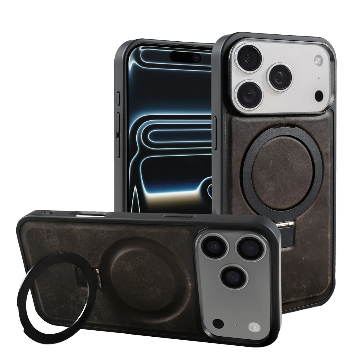 Genuine leather foldable bracket case for iPhone 18 Pro Max by HSF Marketplace