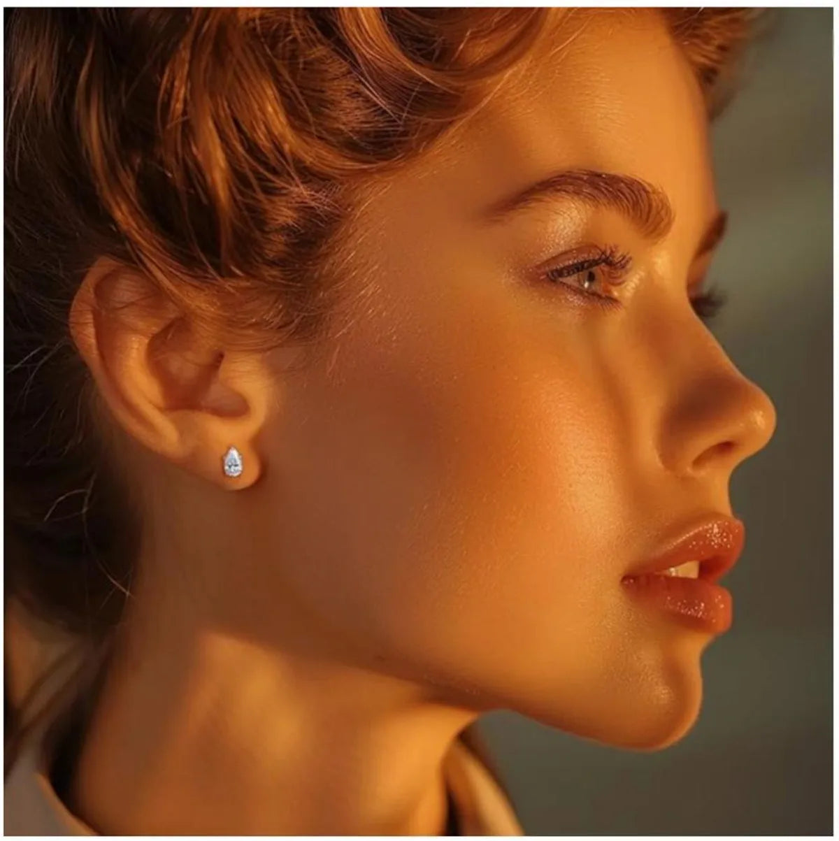 Lab-grown diamond pear-cut drop earrings in 18K gold, 0.5CT, by HSF Marketplace
