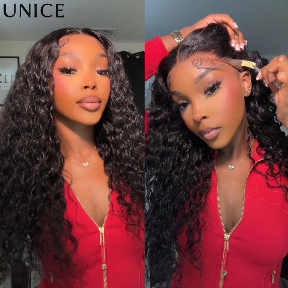 Water wave human hair wig with baby hair, natural-looking waves and easy-wear styling by HSF Marketplace