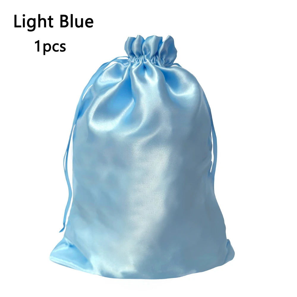 1/5pcs Satin Bags for Packaging Hair Extensions, Bundles, Wigs Soft Silk Pouches With Drawstring for Hair Tools Storage Bags