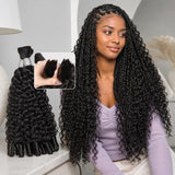 15A Human Braiding Hair for Boho Braids Burmese Curly Spiral Ends Bulk 100% Unprocessed Virgin Hair 3/4 Bundle 24 26 28 30 Inch