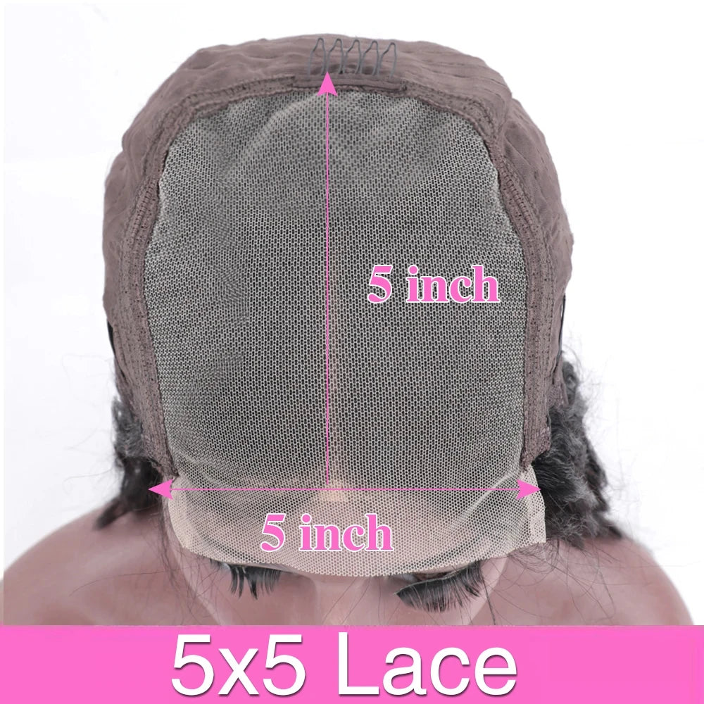 Deep wave 13x6 HD lace frontal human hair wig, 200% density, transparent lace, long water curly style