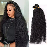 4x4 5x5 13x4 Closure With Bundles Brazilian Deep Wave Human Hair Bundles With Frontal Invisible Melt Skin HD Lace Curly 3 Bundle