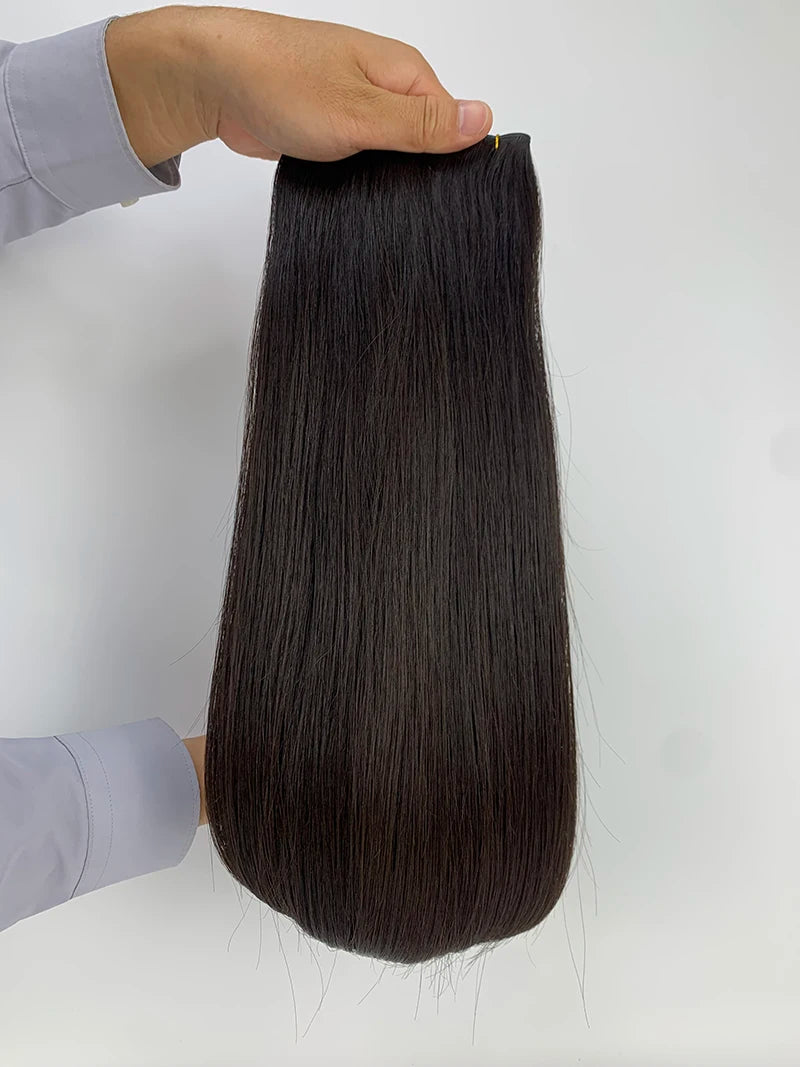 P18-1001 wrap-around human hair ponytail extension in natural blonde, 60g-100g