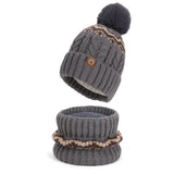 Women's warm knitted beanie cap and scarf set for winter, HSF Marketplace