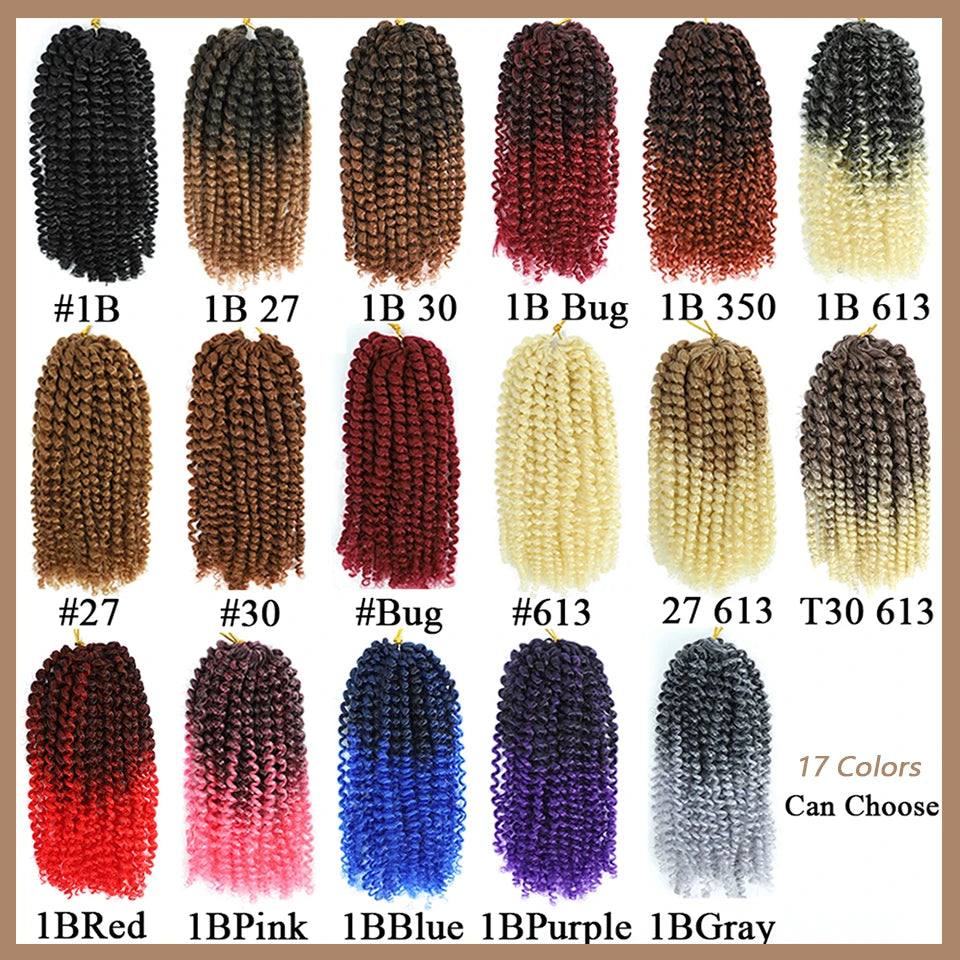 Wakego 12 Inch Marlybob Crochet Braids Afro Curly Short Passion Twist Marlybob Jerry Curl Crochet Hair Kinky Twist Braiding Hair