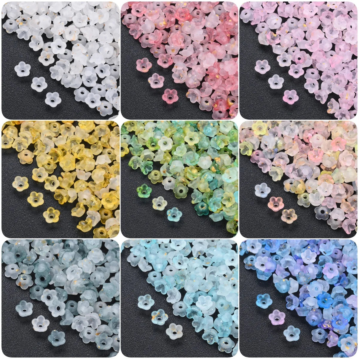 Multicolor Lily of the Valley beads for DIY jewelry making by HSF Marketplace