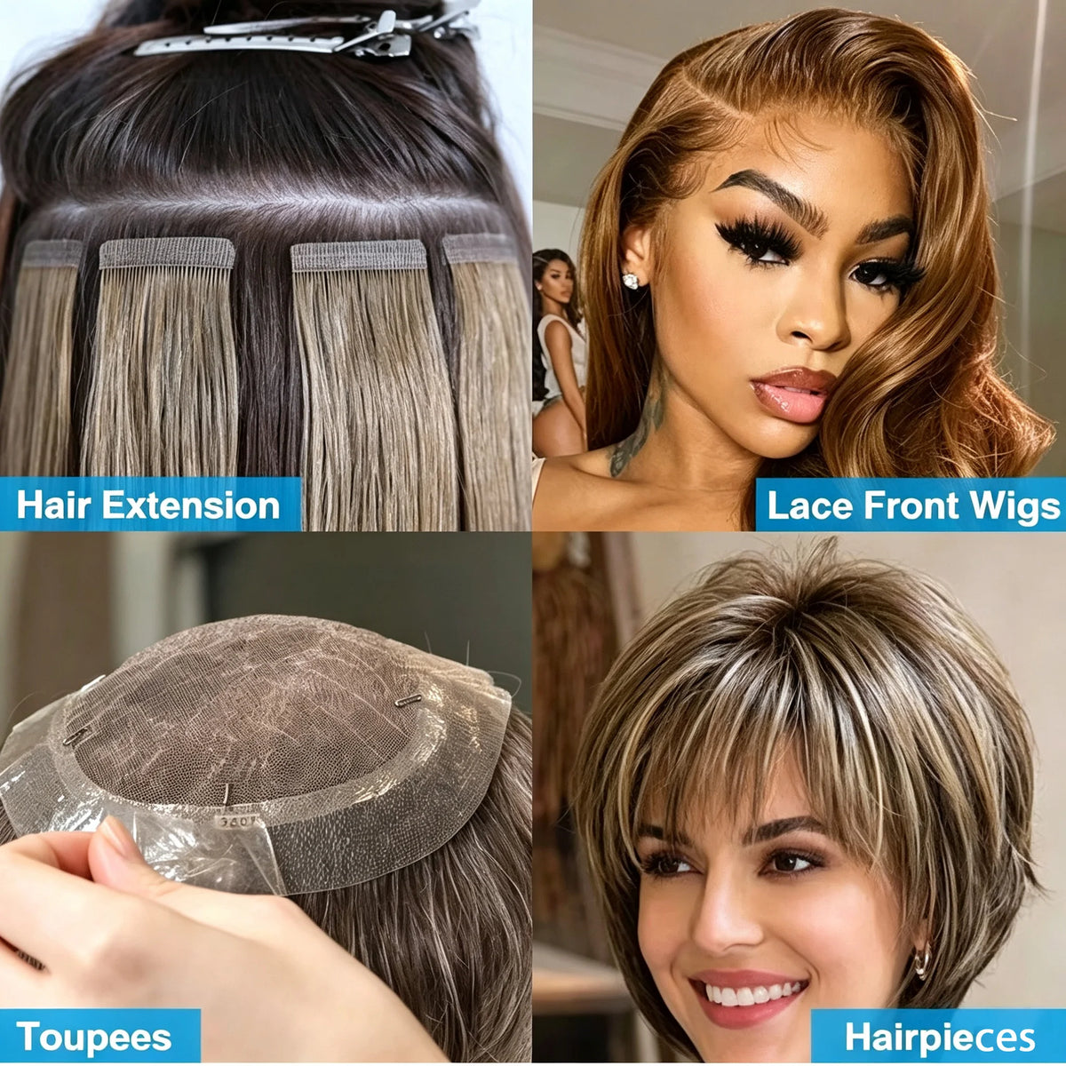 Blue lace front wig tape, double-sided adhesive strips for hair systems by HSF Marketplace