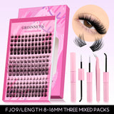 GROINNEYA fluffy 3D mink faux manga lash clusters kit with bond and seal makeup extensions