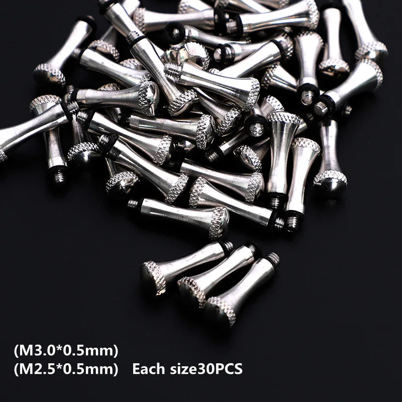 Metal screws and gaskets for professional hairdressing scissors by HSF Marketplace, multi-size assembly accessories for styling tools.