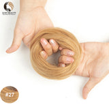Brazilian human hair bun ponytail hairpiece for women, scrunchie updo donut chignon extension