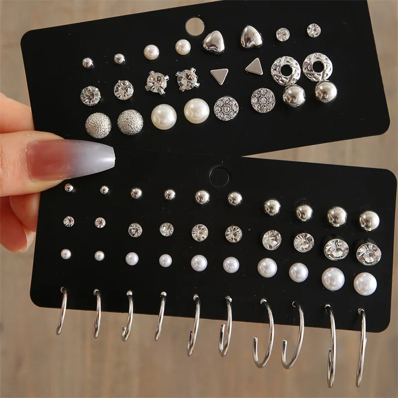 Vintage gold stud earrings set for women by HSF Marketplace, featuring trendy classic designs
