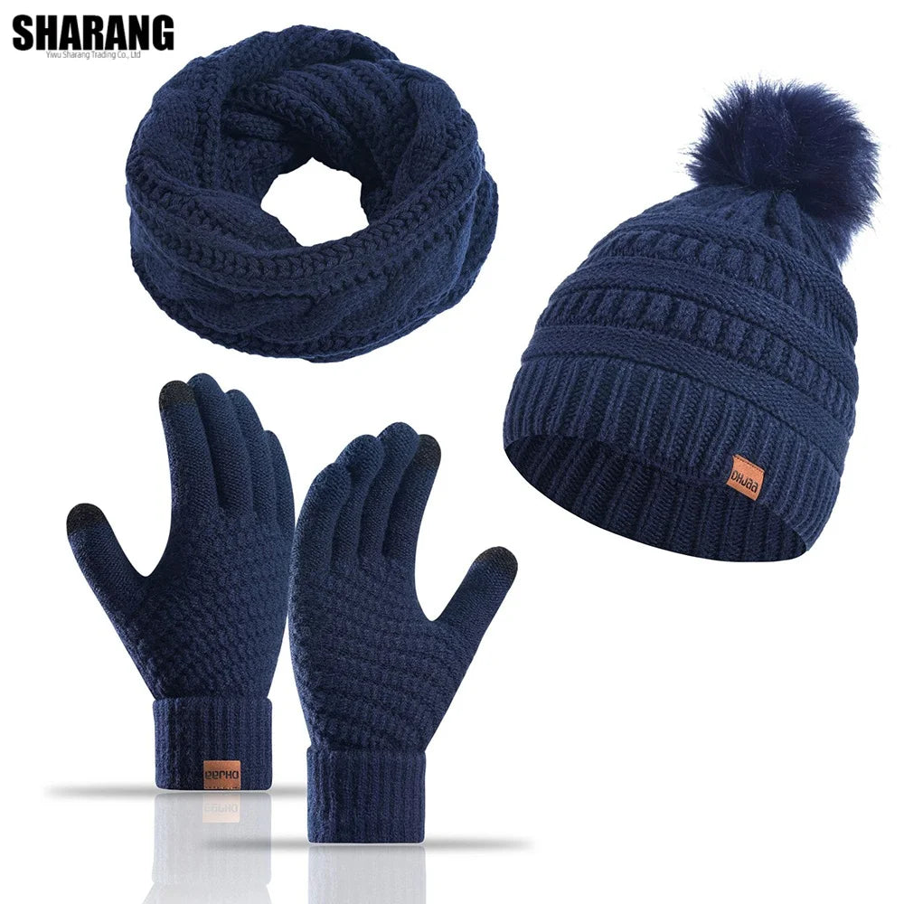 Warm winter hat, scarf and gloves set for women and girls by HSF Marketplace