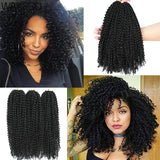 Wakego 12 Inch Marlybob Crochet Braids Afro Curly Short Passion Twist Marlybob Jerry Curl Crochet Hair Kinky Twist Braiding Hair