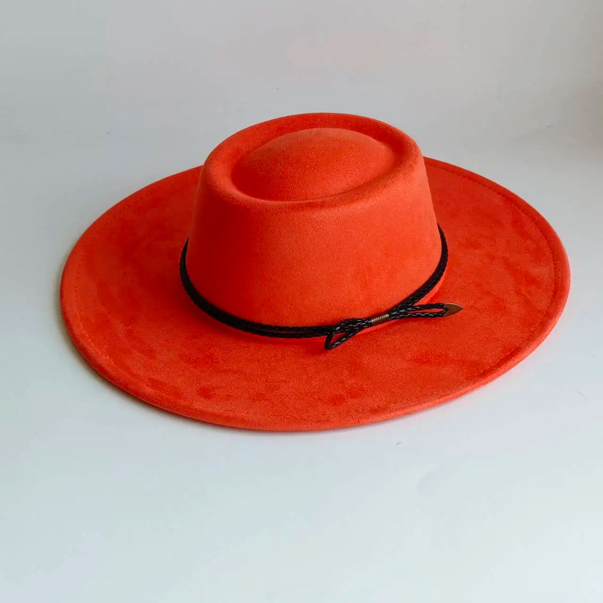 Wide brim vegan suede fedora hat for women and men in a classic neutral color