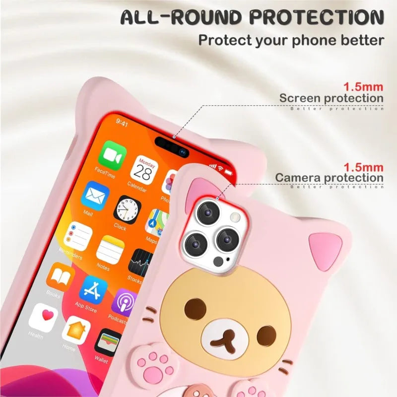 Rilakkuma Cat Bear Silicone Case for Samsung Galaxy A Series
