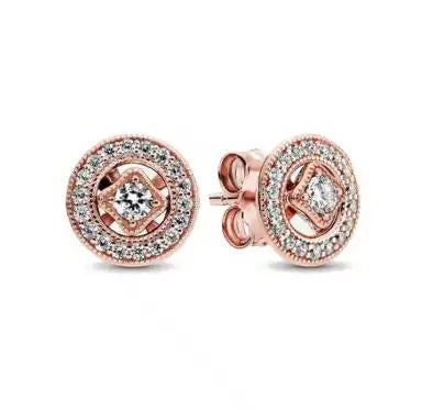 925 sterling silver herbarium cluster heart halo stud earrings with sparkling floral design for women