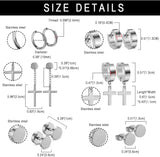 Black stainless steel stud earrings set for men and women, HSF Marketplace jewelry visibly displayed