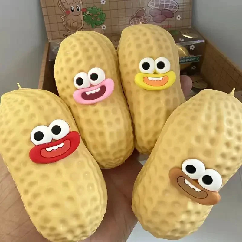 ASMR Peanut Squishy Crunchy Building Block Stress Ball Squeeze Handmade Squeeze Ball Buttery-Soft Feel Fidget for Party Gifts