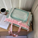 Large capacity transparent Japanese Ita Bag by HSF Marketplace, featuring a cute Y2K Lolita style shoulder tote with customizable display space.