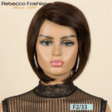 Burgundy 1B/99J short pixie cut human hair wig with side part, straight bob style, Brazilian Remy hair for women.