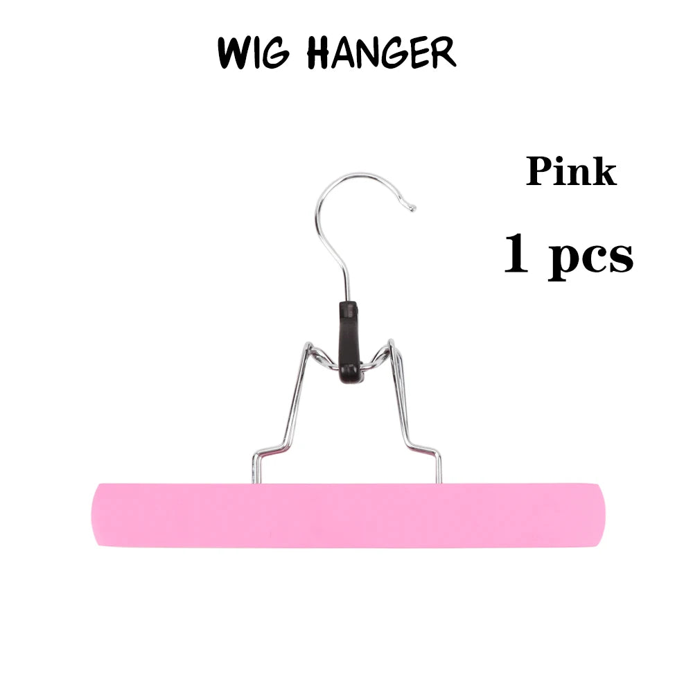Plussign Wooden Double-Sided Hanger With Swivel Hook For Hairpieces Ponytail Bundles Holder Hanger For Wig Carrier Wig Holder